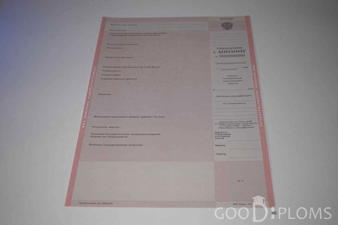 Приложение к Диплому Техникума с Отличием в период c 1997 по 2002 год - Пинск