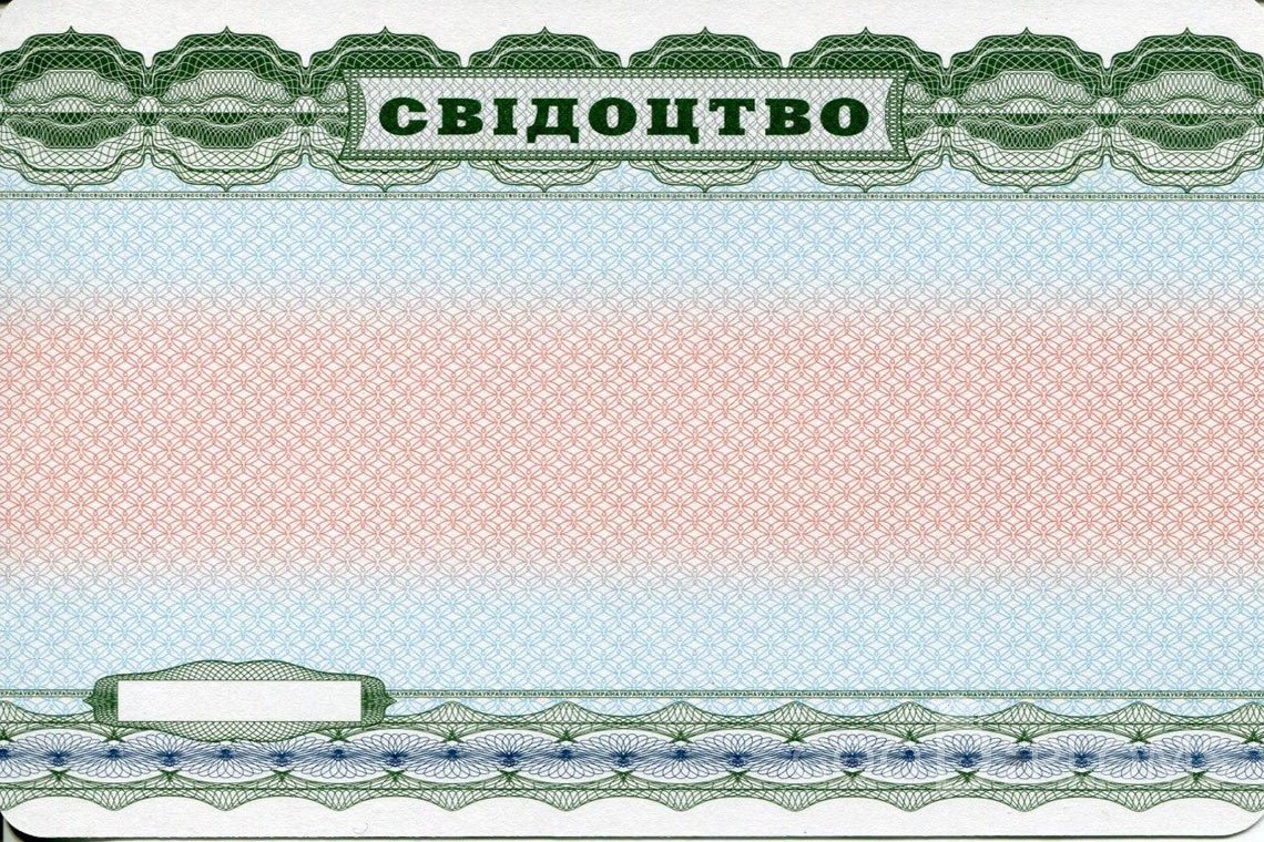 Украинский аттестат за 9 класс - Обратная сторона- Пинск